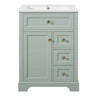 Modern Bathroom Vanity With Sink, 3 Drawers & Cabinet With 2 Tier Door Storage