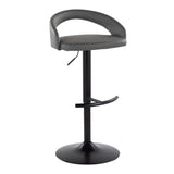 Grotto - Upholstered Adjustable Barstool - Black Metal Base