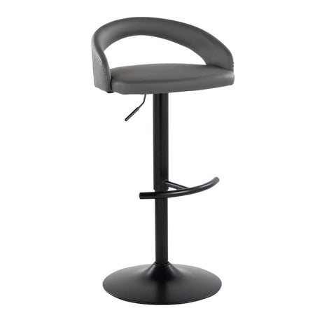 Grotto - Upholstered Adjustable Barstool - Black Metal Base