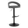 Grotto - Upholstered Adjustable Barstool - Black Metal Base