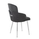 Dahlia - Contemporary Dining Chair (Set of 2) - Chrome Metal
