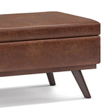 Owen - Lift Top Large Coffee Table Storage Ottoman, Mid Century Style