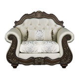 Pierce - Chair With Pillow - Beige Fabric & Cherry
