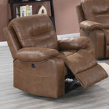 1 Piece Single Power Recliner Pillow Top Arms Cushion Back With USB Port - Dark Brown