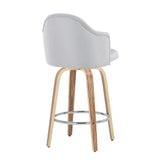 Ahoy - Fixed - Height Counter Stool - Zebra Wood Legs And Round Footrest (Set of 2)