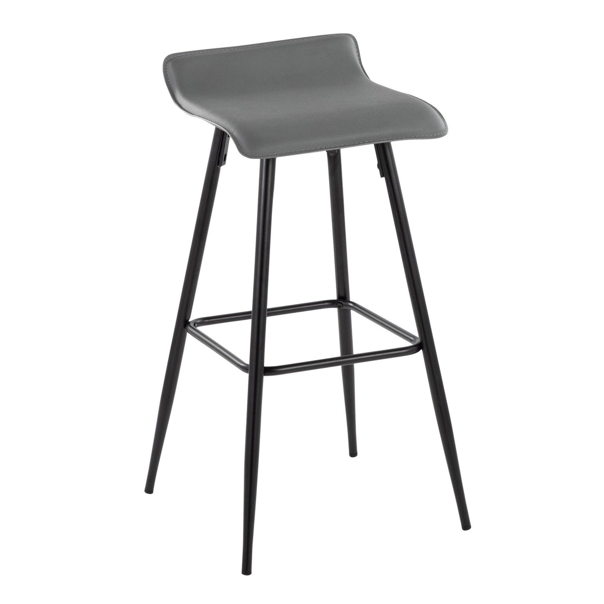 Ale - Contemporary Fixed-Height Barstool (Set of 2) - Black Steel Frame