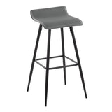 Ale - Contemporary Fixed-Height Barstool (Set of 2) - Black Steel Frame