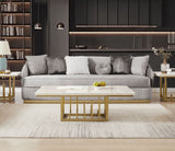 HD-7008 - Sofa - Gray / Gold