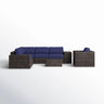 Wicker Seating Group Set With Table And Cushions