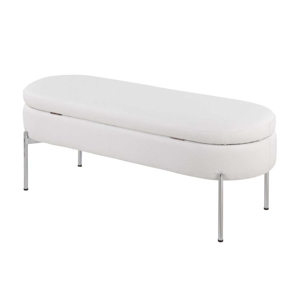 Chloe - Storage Bench - Chrome Metal