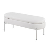 Chloe - Storage Bench - Chrome Metal