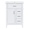 Modern Bathroom Vanity With Sink, Flip Drawer & 3 Drawers, Soft Close Hinges, Adjustable Shelf