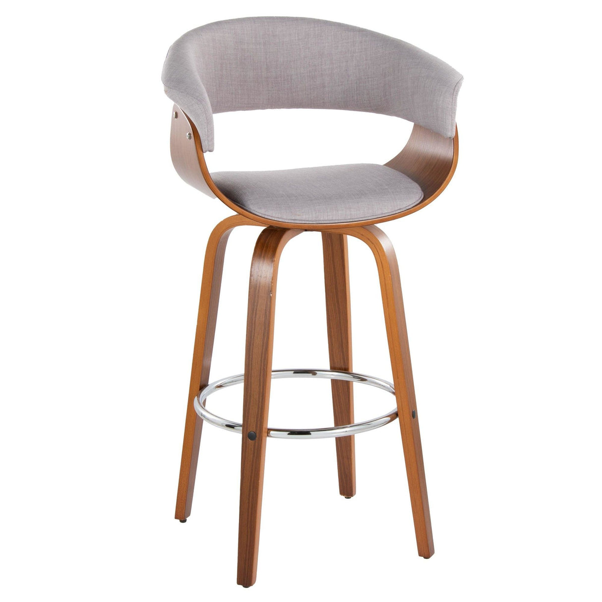 Vintage Mod - 30" Fixed-Height Barstool (Set of 2) - Chrome Footrest