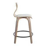 Folia - 24" Fixed-Height Barstool (Set of 2) - Gray