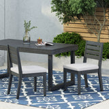 Outdoor Armless Dining Chair With Cushions