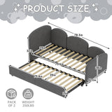 Modern Velvet Upholstered Daybed With Additional Bed Frame