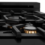 Kitchen Package with 30 in. Black Stainless Steel Rangetop, 30 in. Over The Range Microwave with Modern Handle and Double Wall Oven - (3KPRTBOTR30AWD) -