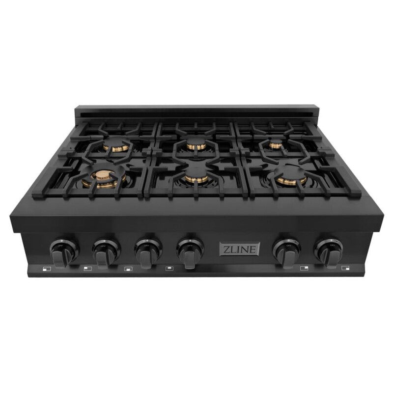 Kitchen Package with 36 in. Black Stainless Steel Rangetop, 36 in. Convertible Range Hood and Double Wall Oven - (3KPRTBRH36AWD) -