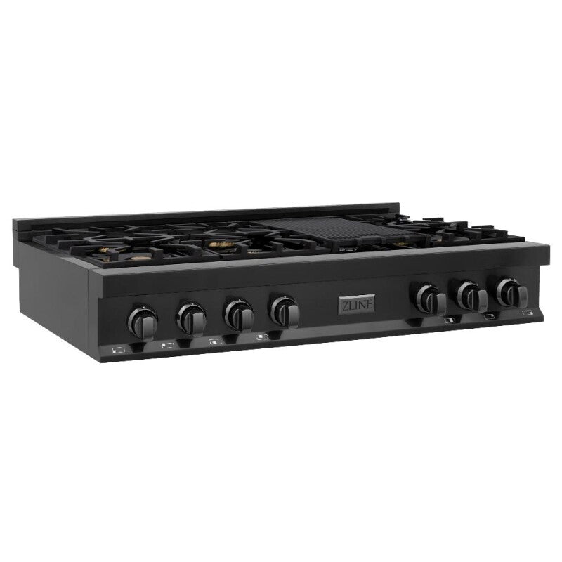 Kitchen Package with 48 in. Black Stainless Steel Rangetop, 48 in. Convertible Range Hood and Double Wall Oven - (3KPRTBRH48AWD) -