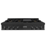 Kitchen Package with 48 in. Black Stainless Steel Rangetop, 48 in. Convertible Range Hood and Double Wall Oven - (3KPRTBRH48AWD) -