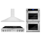 Kitchen Package with 48 in. Stainless Steel Rangetop, 48 in. Convertible Range Hood and Double Wall Oven - (3KPRTRH48AWD) -