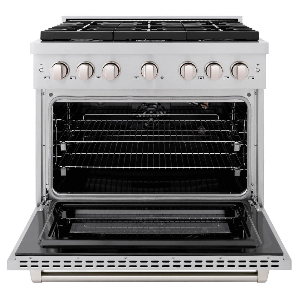 36 in. Kitchen Package with Stainless Steel Gas Range, Convertible Vent Range Hood and Tall Tub Dishwasher - (3KPSGRRH36DWV) -