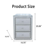 3 Drawer Nightstand - Silver