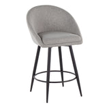 Matisse - 26" Highback Fixed-Height Counter Stool With Swivel And Round Black Metal Footrest (Set of 2) - Black Metal