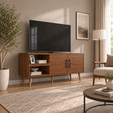 TV Stand For TVs Up To 60" With 2 Doors And 2 Open Shelves