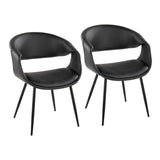 Curvo - Upholstered Chair (Set of 2) - Black Metal Legs