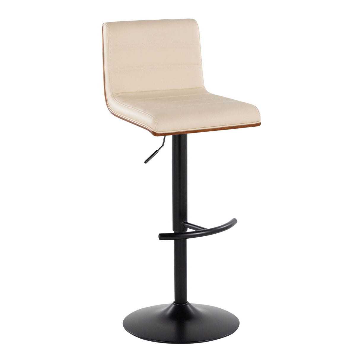 Vasari - Adjustable Barstool (Set of 2) - Cream Faux Leather