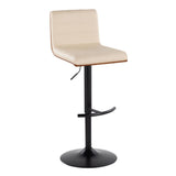Vasari - Adjustable Barstool (Set of 2) - Cream Faux Leather