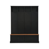 Hall Tree With Bench And Cabinet, 4 In 1 Entryway Bench With Coat Rack