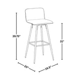 Casper - Contemporary Fixed-Height Barstool (Set of 2) - Black Metal Frame