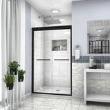 Modern Double Sliding Shower Enclosure, Tempered Glass