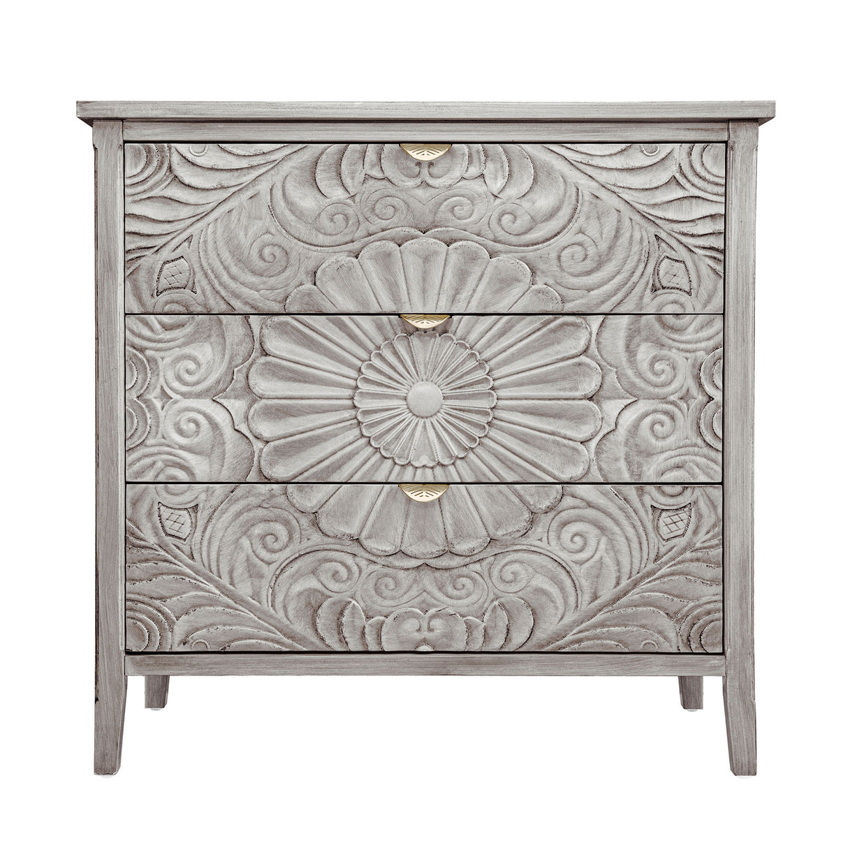 3 Drawer Cabinet, American Furniture, Suitable For Bedroom, Living Room - Light Gray