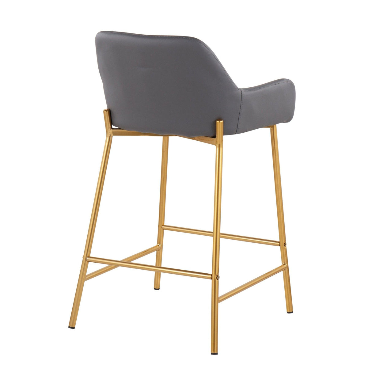 Daniella - Fixed-Height Counter Stool With Gold Frame (Set of 2)