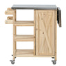 Foldable Outdoor Kitchen Island With Storage Cabinet