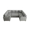 Convertible U-Shaped Sectional Sofa With Pull-Out Bed