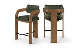 Cedra - Velvet Performance Fabric Upholstered Counter Stool - Brown Frame