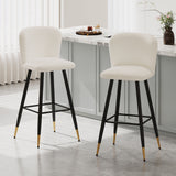 Modern Style Barstool, Tipped Ends, Suitable For Various Decoration Styles - White