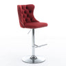 Swivel Velvet Barstools Adjusatble Seat Height From 25-33", Modern Upholstered Chrome Base Bar Stools With Backs Comfortable Tufted For Home Pub And Kitchen Island (Set of 2)