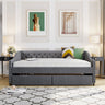 Upholstered Daybed With Two Drawers, Wood Slat Support