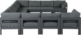 Nizuc - Outdoor Patio 11 Piece Modular Sectional With Gray Frame