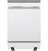GE GPT225SGLWW - 24" Stainless Steel Interior Portable Dishwasher with Sanitize Cycle - White