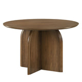 Delmon - Round Dining Table - Dark Walnut