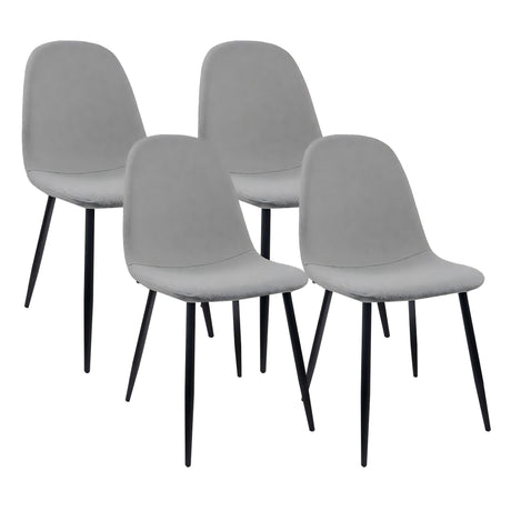 Modern Accent Dining Chairs Upholstered Seat, Metal Legs (Set of 4)