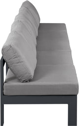 Nizuc - Outdoor Patio 5 Seat Modular Armless Sofa With Gray Frame