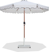 Amalfi - Aluminum Patio Umbrella - White Base / Light Brown Pole