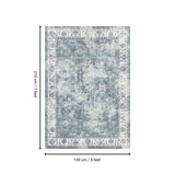 Toucan - 5' X 7' Washable Non - Slip Area Rug, Elegant Design - Silver